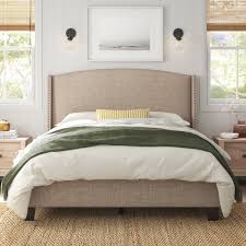Crafted beautifully with a wrap around shelter silhouette and accented with diamond hand tufts along the entire headboard and footboard, the brooklyn is an ideal choice for your master bedroom suite. Queen Shelter Bed Wayfair