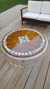 Epoxy Resin And Tile Fire Pit Cover Fire Pit Cover Coffee Table Decor