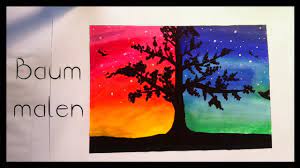 Möchten sie bäume mit acryl malen, skizzieren sie zunächst eine vorlage. Baum Malen Painting Art Youtube