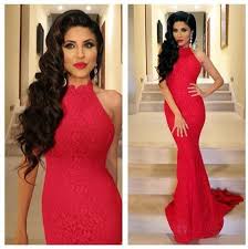 Upgrade Your Goddess Feeling Fashion Hairstyles Prom Dresses Lace Prom Dresses Red Mermaid Prom Dress