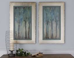 Featuring art, decor accessories, paint colors, color schemes, furniture, and other ideas for coral and aqua rooms. Modern Aqua Blue Forest Wall Art Panels Silver Framed Turquoise Paintings 707430505197 Ebay