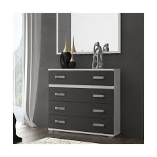 Cómoda CARMEN 4 Gavetas Branco Grafite