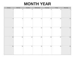 Customizable Monthly Calendar Printable Calendar Template