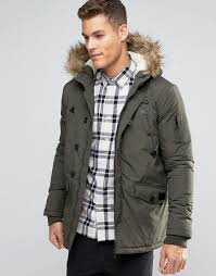 Brave Soul Parka Jacket With Faux Fur Trim Hood Brave Soul Parka Jacket With Faux Fur Trim Hood Green Parka Jacket Parka Jackets