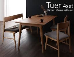 天然木北欧スタイルダイニング tuer テューレ 4点セット テーブル チェア 2 ベンチ 送料無料でお届けします ダイニング デザイン テーブル ダイニングテーブル セット