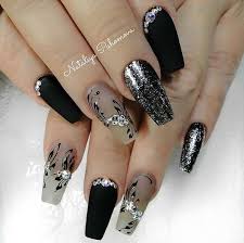 Coffin Black And Clear Nails Pin By Star Hogan On Nail Art Trendy Nails Nail Designs Black Coffin Nails