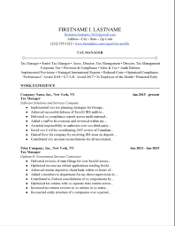 tax manager resume example free download