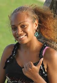 A Melanesian lady from the Solomon Islands 🇸🇧 with natural blonde hair.