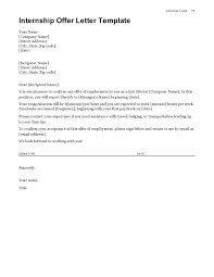 Standard job offer letter template. 30 Best Internship Offer Letters Paid Unpaid Templatearchive