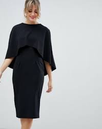 Asos Design Asos Design Midi Pencil Dress With Cape Cape Dress Midi Pencil Dress Evening Dresses Plus Size