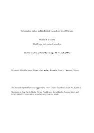 Pdf Universalism Values And The Inclusiveness Of Our Moral Universe