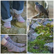 At tuesday's aiga winter bash one of the raffle gifts was a huge knitted pigeon. Wys Wood Pigeon Socks