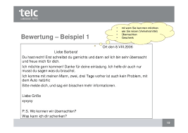 Schriftlicher ausdruck (brief) bitten sie sie, zu den seiten 28/29 zu gehen. Bewertung Des Schriftlichen Ausdrucks Telc Deutsch B1 Und Telc Deuts