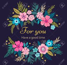 Free samples · environmentally friendly · easy installation Floral Wreath On Dark Blue Background Bright Colorful Spring Flowers Vector Floral Frame Template Cute Retro Flowers Arranged In The Shape Of A Wreath Is Perfect For Invitations And Greeting Cards Royalty
