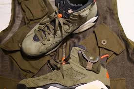 The collaborative silhouette features a mostly dark green upper in suede paired with. Jordan 6 Cactus Jack