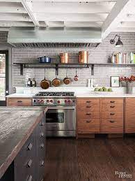The style lends itself well to maintaining some of the more charming. Industrial Meets Rustic In This Kitchen Rustic Modern Kitchen Industrial Kitchen Design Rustic Kitchen