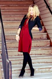 Sydney From The Daybook Love The Dress Red Dress Black Tights Fashion Wear Red Dress