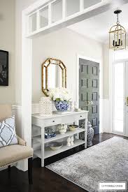 Elegant Summer Entryway With A Coastal Feel Citrineliving Entryway Console Table Console Table Styling Entryway Console