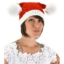 Knit Santa Claus Adult Red Hat Costume Accessory One Size