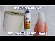 Diy Tissue Fake Nails With Fevicol Fake Nails Without Nail Glue At Home Youtube In 2020 Fake Nails Glue On Nails Nails
