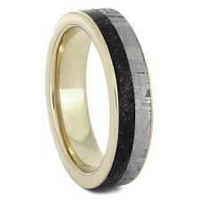 Thin Meteorite And Dino Bone Ring White Gold Wedding Band 2547 White Gold Rings Jewelry By Johan Meteorite Ring