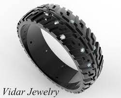 Tire Ring Men Rings Ring For Him Etsy In 2022 Black Wedding Rings Mens Diamond Wedding Bands Black Gold Ring