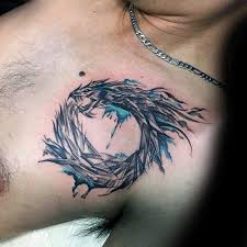 Whether you want a dragon arm, torso, back, forearm, shoulder, leg, or sleeve tattoo, these thoughts will inspire you! Guys Circular Watercolor Small Upper Chest Dragon Tattoo Dragon Tattoos For Men Small Dragon Tattoos Circular Tattoo