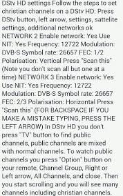 It's possible to unlock dstv channels plus including startimes and gotv decoders or . Dstv Christian Channel Settings Posts Facebook