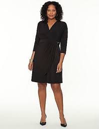 Lane Bryant Women S Dress Size 14 16 Black Faux Wrap Side Buckle Stretchy Lbd Fashion Clothes Women Stylish Dresses Fashion Outfits