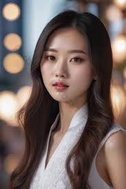 Gambar Wanita Asia Yang Halus Memamerkan Riasan Yang Terinspirasi Dari  Korea Dan Gaun Yang Mengalir