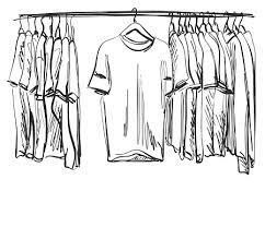Hand Drawn Wardrobe Sketch Clothes On The Hangers Clothes Clothing Retail Wardrobe