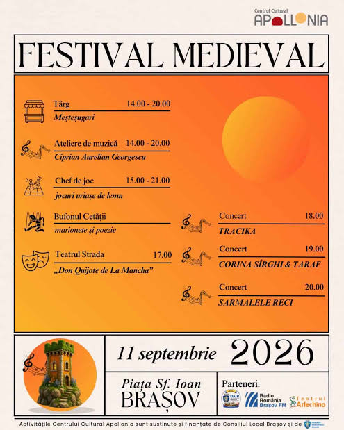 Festival Medieval Brașov &ndash; 11&ndash;13 septembrie 2026