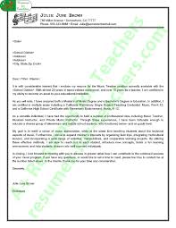 Music Teacher Cover Letter Sample