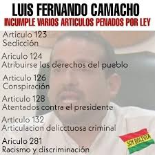 PAÍS Camacho en cabildo: 'La única vez que volvamos a La Paz será para  derrotar a un gobierno tirano'