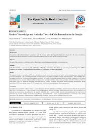 Pdf Mothers Knowledge And Attitudes Towards Child Immunization In Georgia