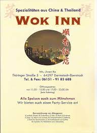 Wok inn's full food menu. Wok Inn Darmstadt Restaurant Darmstadt Thuringerstrasse 5 Restaurant Reviews