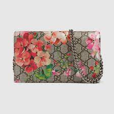 Buy best quality gucci replica bags online, gucci 2019 latest handbags available shop on our store, even the sa can't spot the difference bewteen this gucci dionysus gg blooms 16 card slots and two bill compartments three separate interior compartments zip coin pocket chain shoulder strap with. Gucci Canvas Gg Blooms Supreme Chain Wallet Lyst