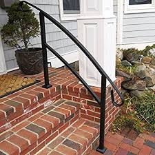 Railing Now Midway 4ft Transitional Handrail Matte Black Amazon Com Step Railing Outdoor Railings Outdoor Outdoor Stair Railing