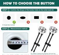 4 unidades de botón de inodoro de 1.890 in doble botón de descarga  ajustable para inodoro compatible con KOHLER Glacier Bay Aquasource TOTO  American ...