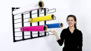 Durable nylon brushes, sweeper strip attaches to the front of the cart to remove debris as you roll floor protection covers onto the storage cart. Vinyl Roll Wall Mount Storage Rack 20 Rolls Youtube