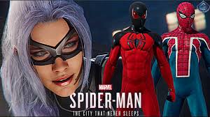 The red and black suit is scarlet spider ii. Spider Man Ps4 New Black Cat Dlc Details New Dlc Suits Revealed Youtube