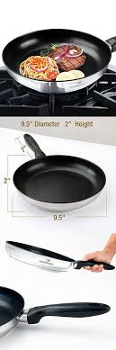 Homi Chef Mirror Polished 9 5 Nickel Free Stainless Steel Non Stick Frying Pans Pfoa Free Nonstick Coating Pfoa Nonstick Cookware Non Stick Pan Frying Pan