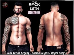 Simple tribal tattoos design and their meanings for men. Second Life Marketplace Rock Tattoo Legacy Roman Reigns Upper Body