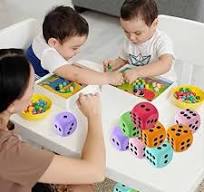Giant EVA Foam Dice Set - 6 Piece Jumbo Classroom & Party Math Game Cubes