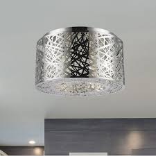 Crystal chrome bathroom ceiling light 35612. W33143c16 Aramis 7 Light Chrome Finish Led Crystal Flush Mount Ceiling Light