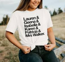 Wedding Bridal Party Names Shirt Gift For Bridesmaids Bride Etsy Wedding Shirts Bridesmaid Shirts Matching Bridesmaids