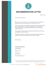 15+ best award letter template & samples (and guidelines) an award letter is a letter sent to inform someone about the qualification for something applied. Professional Letter Of Recommendation Pdf Templates Jotform