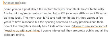 Duggar Data — Keeping Up w/ Sue Radford—Britain's Mega–Matriarch