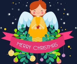 Cartel De La Cinta De Navidad Decoracion De Diseno De Dibujos Animados De Colores Angel Carteles De Navidad Diseno De Dibujos Animados Cintas De Navidad