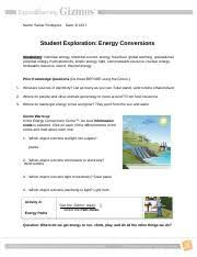 Energy conversions learning objectives students will: Energy Conversions 4 Copy Jpg Activity B Get The Gizmo Ready Energy Click Reset Conversions 0 Check That Path Mode Is Still Selected Question How Is Course Hero